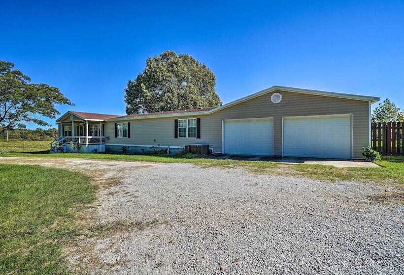 Monett Family Ranch Home W/ Fireplace & Huge Deck!