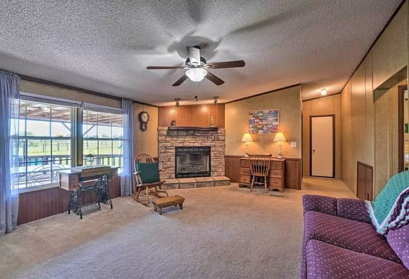 Monett Family Ranch Home W/ Fireplace & Huge Deck!