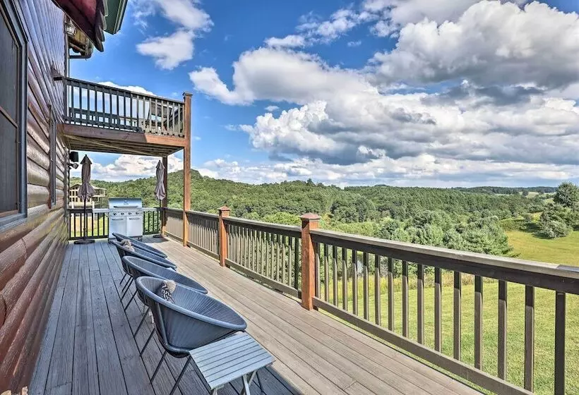 Piney Creek Mountain View Cabin W/ Wraparound Deck