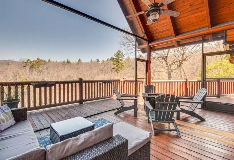 Wooded Cabin: Mtn Views, Hot Tub & 2 Decks!