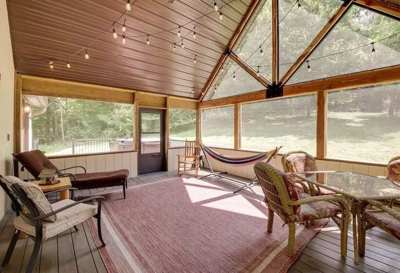 Family Friendly Indiana Cabin W/ Hot Tub & Decks