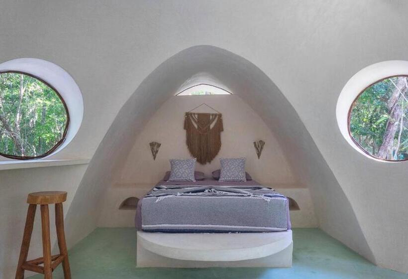 פנסיון Room In Lodge   Eco Lush Double Mayan Dome Cenote And Bikes