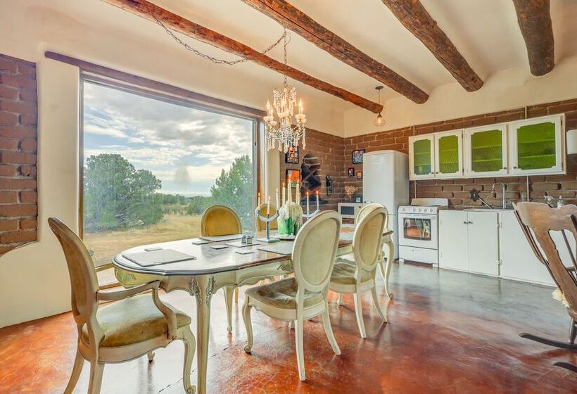 Historic Adobe Los Cerrillos Home W/ Mountain View