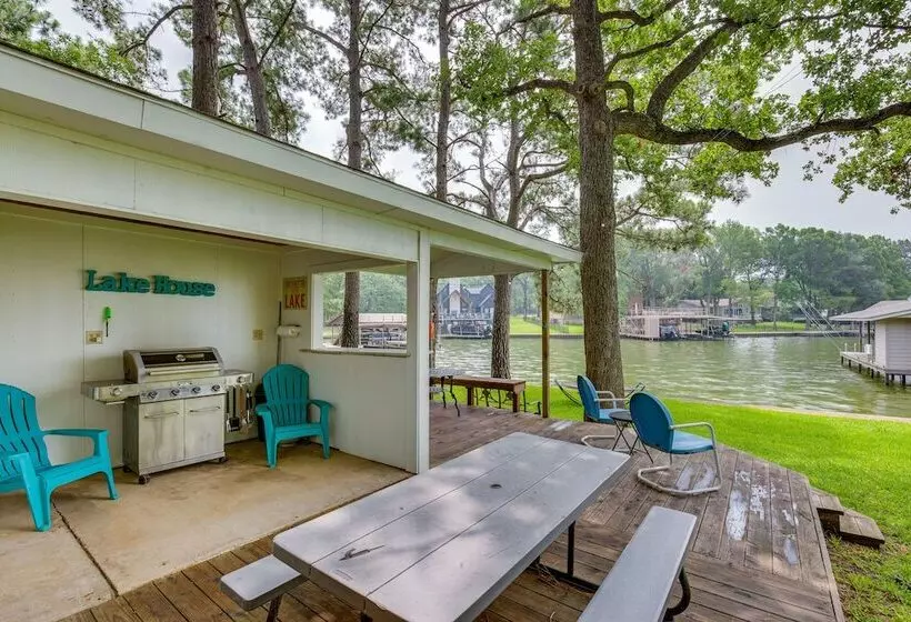 Private Dock: Lakefront Enchanted Oaks Retreat