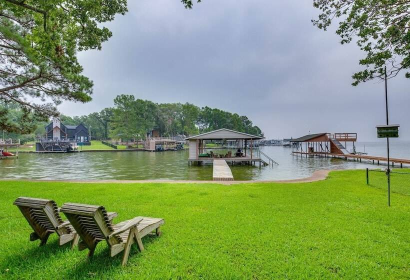 Private Dock: Lakefront Enchanted Oaks Retreat