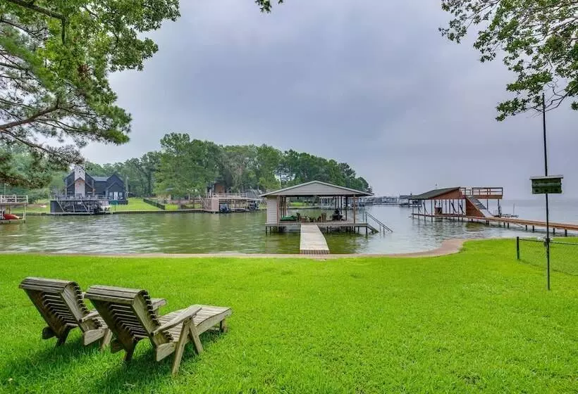 Private Dock: Lakefront Enchanted Oaks Retreat