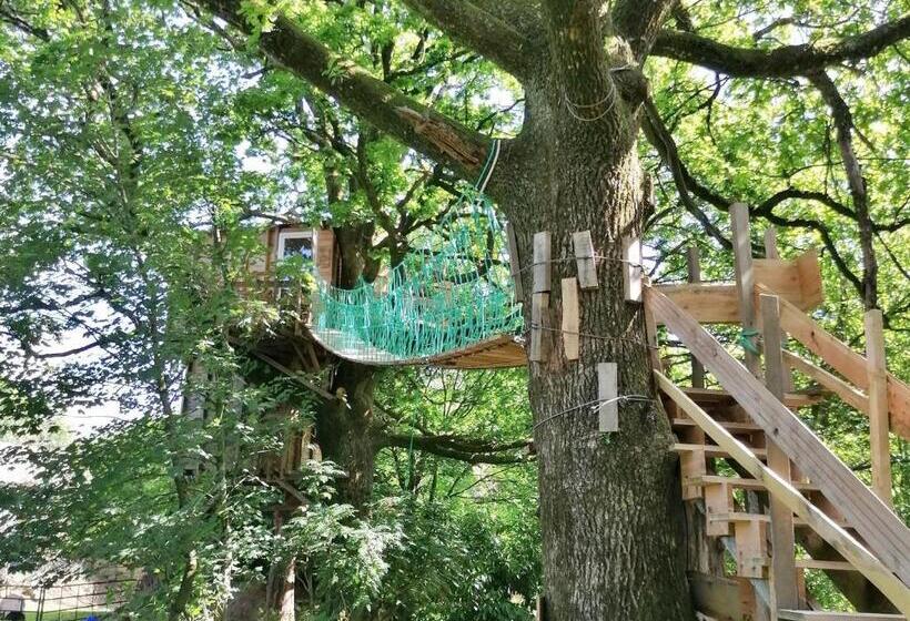 פנסיון Cabane Perchée Avec Terrasses, Salle De Bain, Kitchenette, Petit Déjeuner Inclus Et Accès Piscine