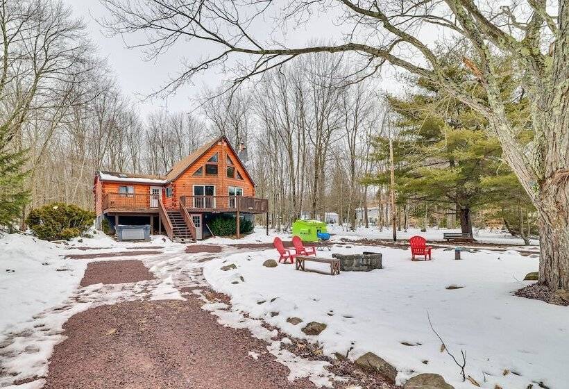 Hot Tub & Fire Pit: Lakefront Cabin In White Haven