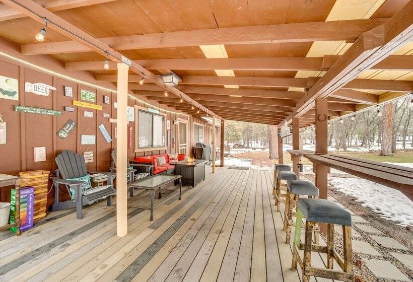 2 Fire Pits & Covered Deck: Cabin In Happy Jack!