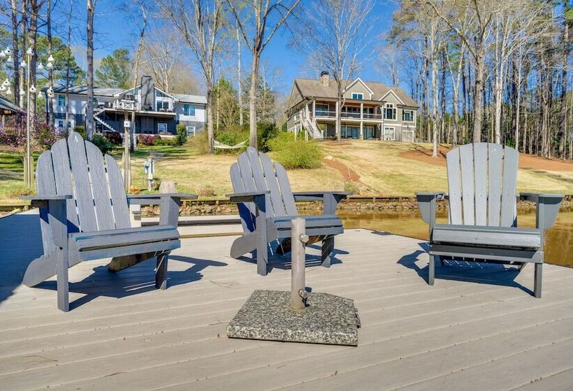 Lakefront Lake Oconee Home: Boat Dock + Hot Tub