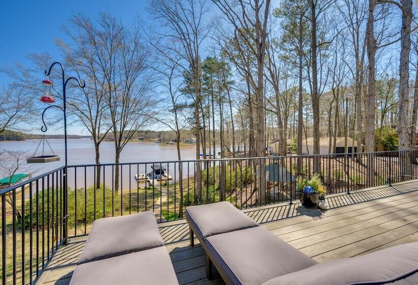 Lakefront Lake Oconee Home: Boat Dock + Hot Tub
