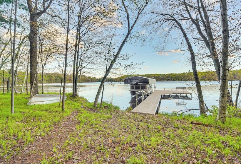 Birch Lake Home On Peninsula: Dock, Deck & Grill!