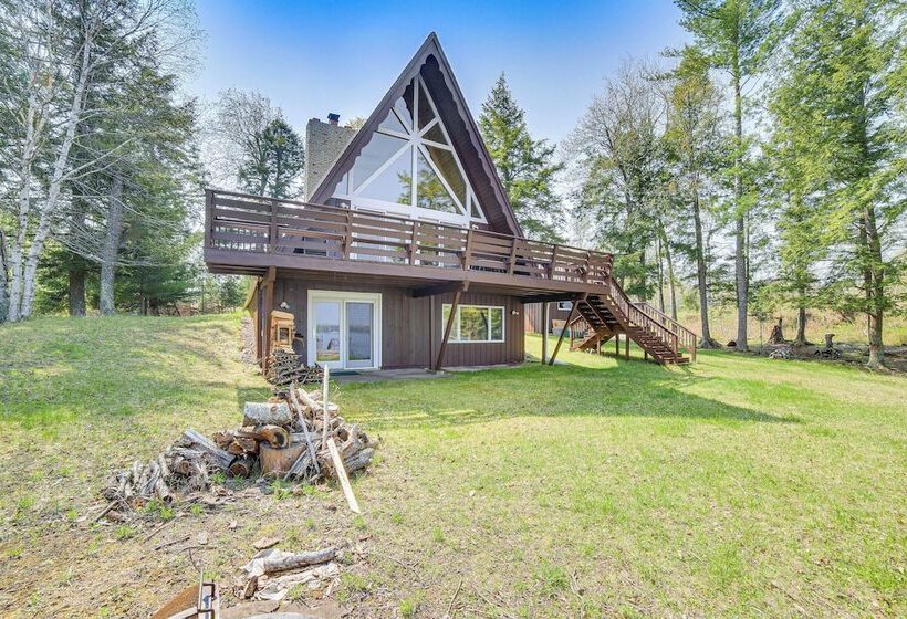 Upper Peninsula Lakefront A Frame Cabin W/ Dock