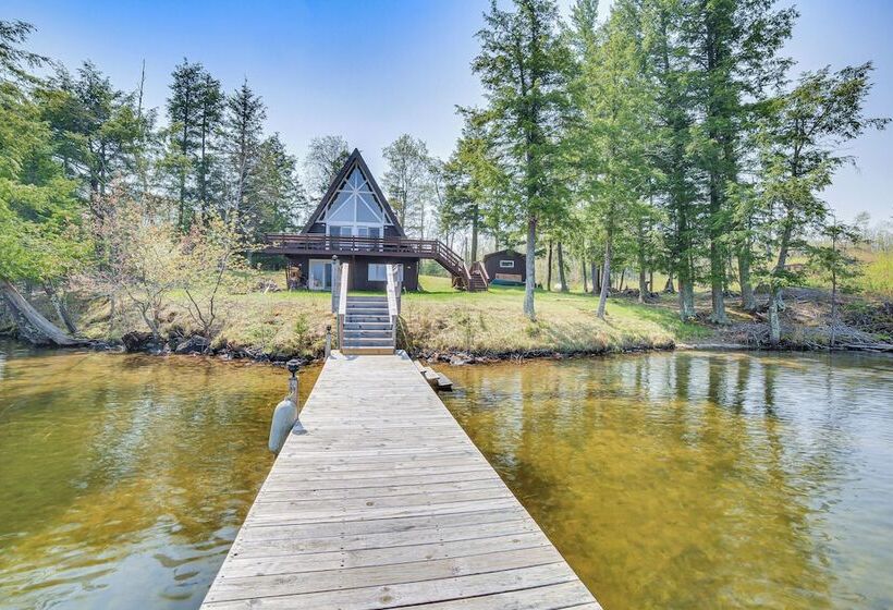 Upper Peninsula Lakefront A Frame Cabin W/ Dock