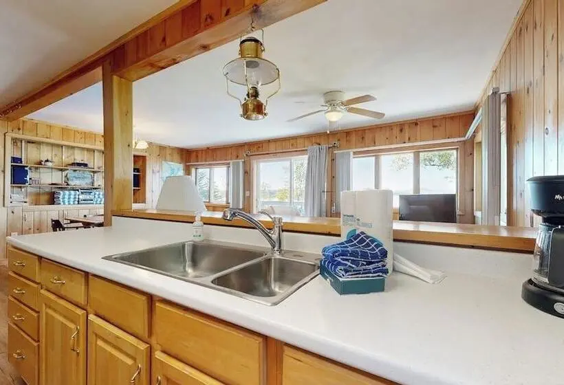 Lakefront Home With Private Dock, Mooring, Pebble Beach, Grill, & Firepit