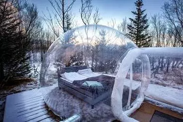 کلبه Eyja Mörk & Bubble Bedroom
