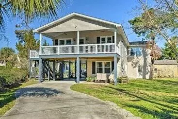 コテージ Canalfront Surfside Beach Home Walk To Beach!