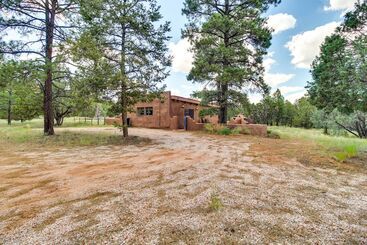 Secluded Ramah Cottage: Patios & Outdoor Fireplace