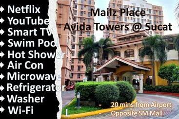 Apart Hotel Near Manila Airport, Mailz Homez Cozy 1 Bedroom Condo, Full Kitchen, Swimming Pool, Wifi, 10l