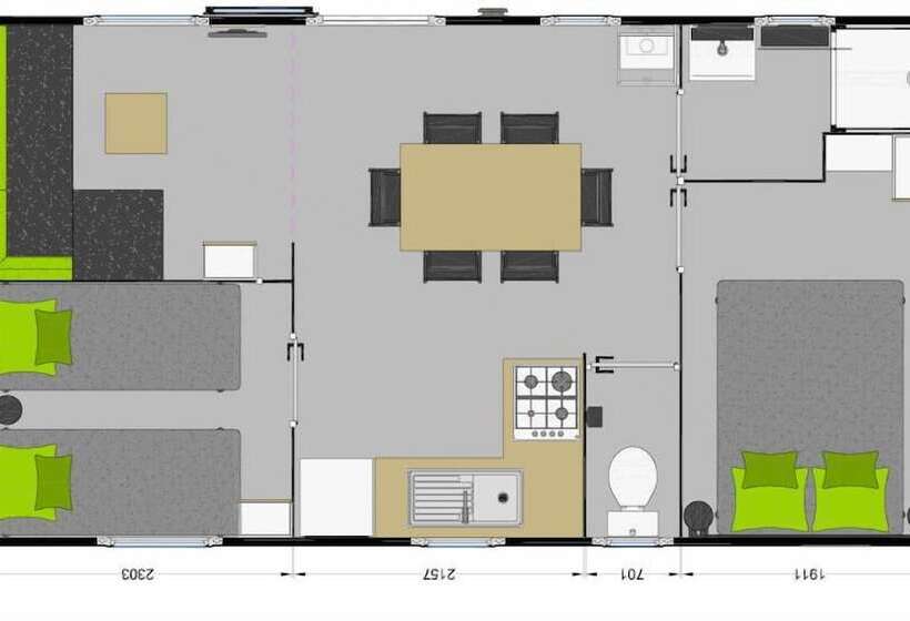 בית מלון כפרי Mobil Home Xxl 4 Chambres   Camping Le Domaine D Oléron