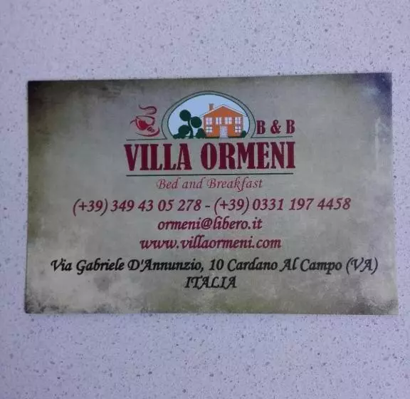 تختخواب و صبحانه Villa Ormeni
