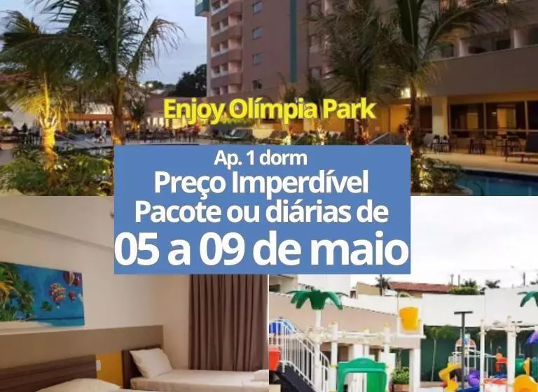Enjoy   Olimpia Park Resort   Apartamento 1 Quarto   Em Frente Ao Park