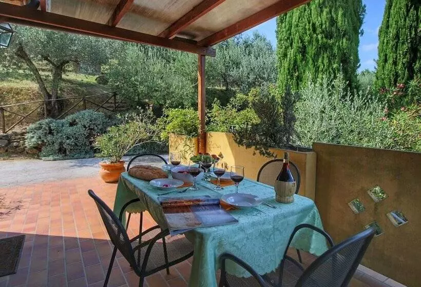 Country House With Swimming Pool And Garden With Mediterranean Plants