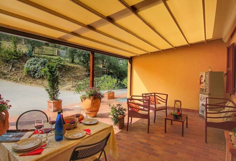 Country House With Swimming Pool And Garden With Mediterranean Plants