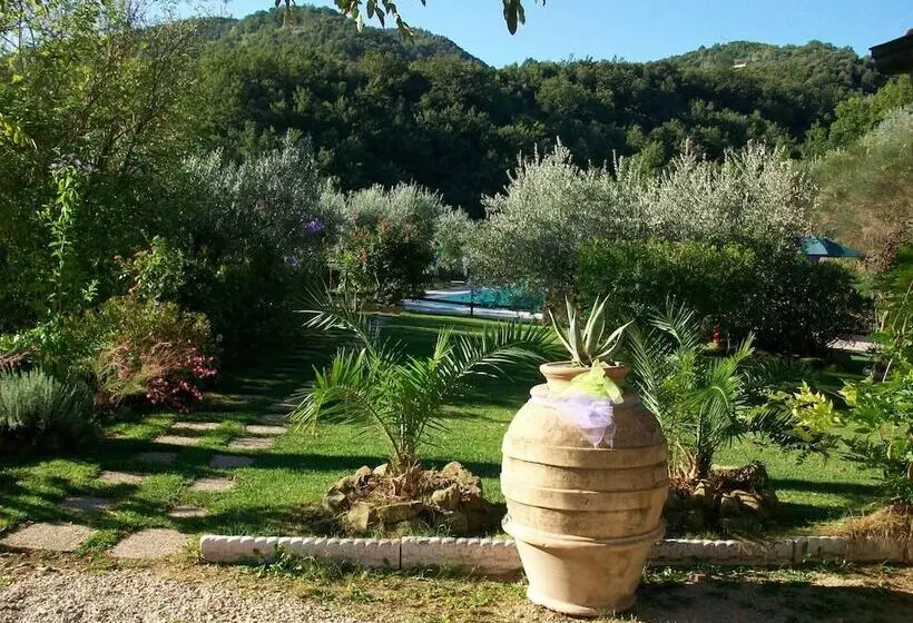 Country House With Swimming Pool And Garden With Mediterranean Plants