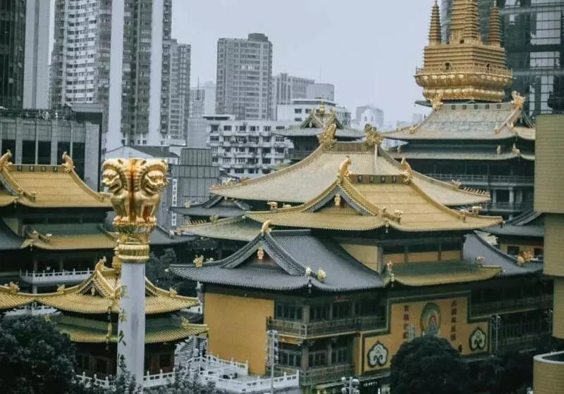 Otel Greentree Inn Shanghai Jingan Railway Station Xinzha Road Business