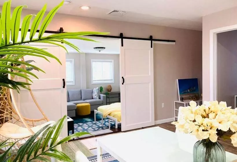 Garden View Apartment With 2 Bedrooms, 1 Bathroom, Work Out Area, Kitchen, And Living Room
