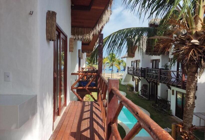 Ap. Estrela Do Mar Pé Na Areia Com Vista Para O Mar E Piscina