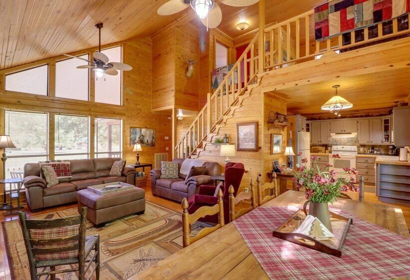 Roomy Riverfront Trout Valley Cabin W/ Porch!
