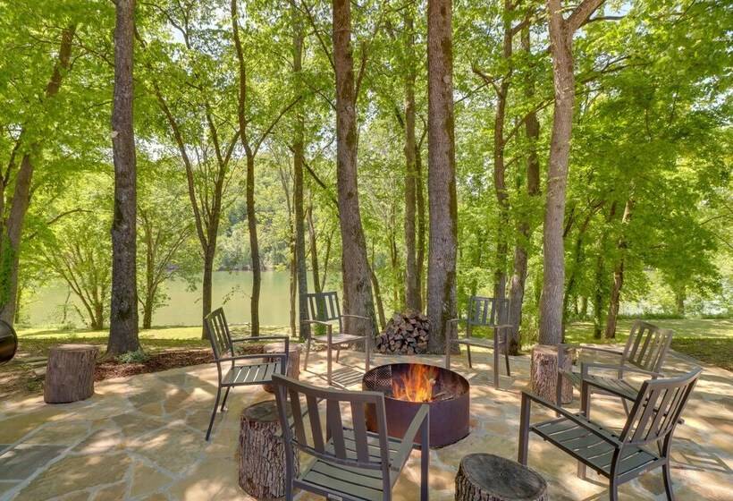 Roomy Riverfront Trout Valley Cabin W/ Porch!