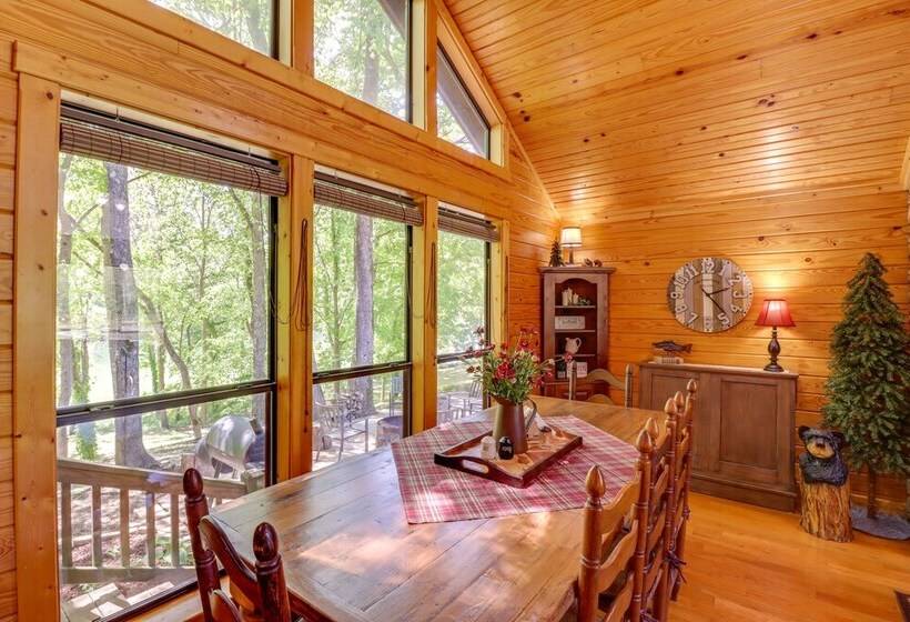 Roomy Riverfront Trout Valley Cabin W/ Porch!