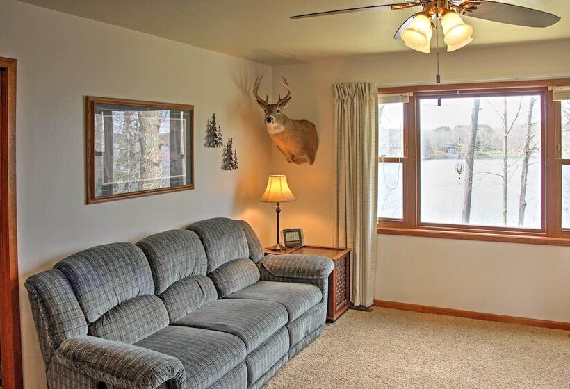 Cozy Balsam Lake Home: Deck, Private Dock + Kayaks