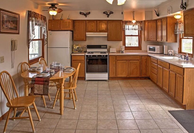 Cozy Balsam Lake Home: Deck, Private Dock + Kayaks