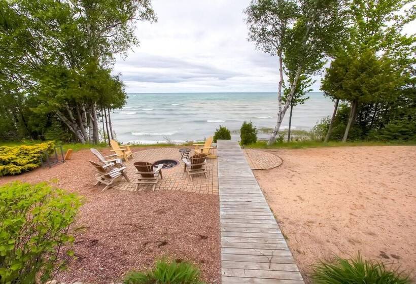 Lavish Charlevoix Home On Lake Michigan, Fire Pit