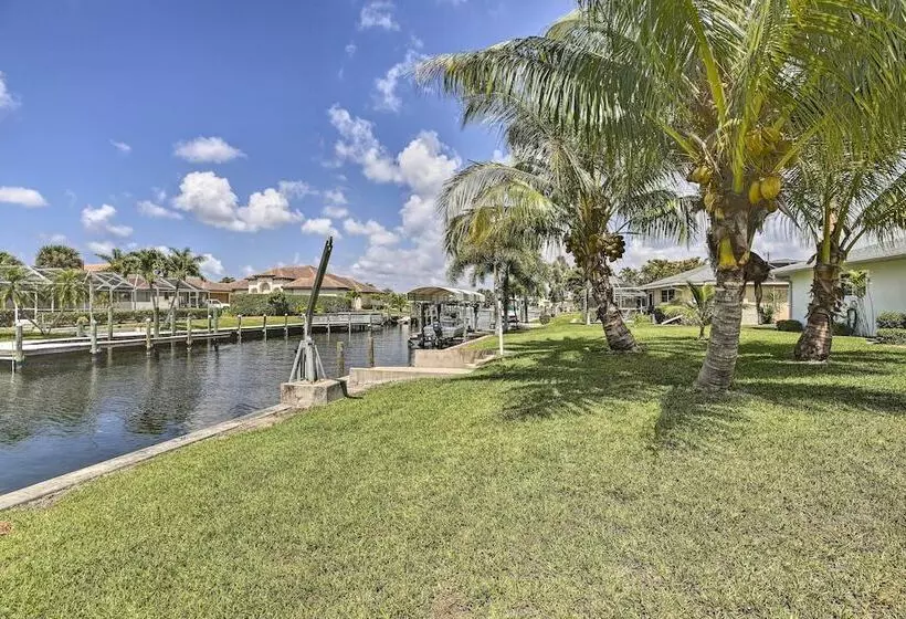 Bright Home W/ Dock & Canal View In Cape Coral!