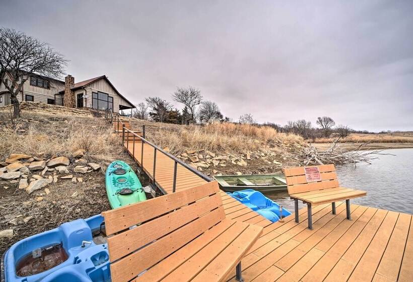 Lakefront Cedar Vale Lodge W/ Private Boat Dock!