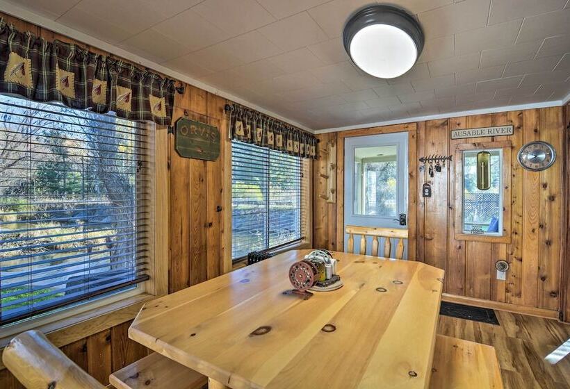 Riverfront Grayling Retreat W/ Fire Pit & Dock!