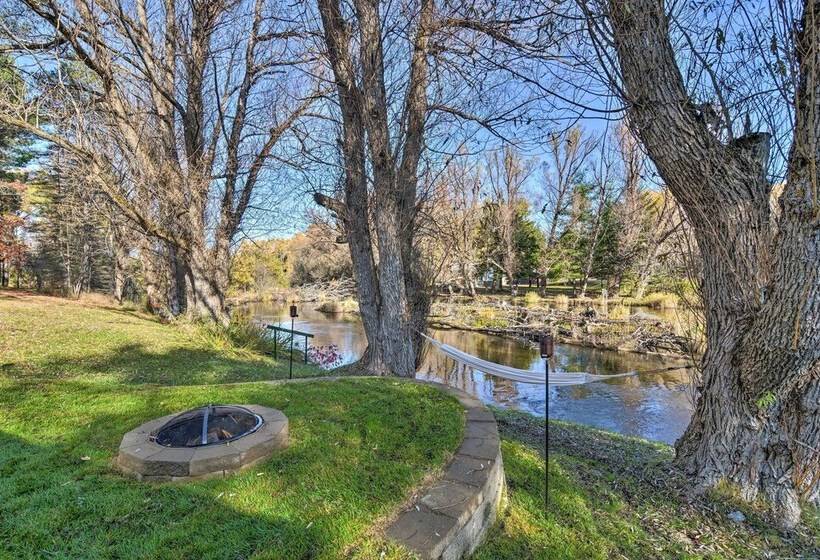 Riverfront Grayling Retreat W/ Fire Pit & Dock!