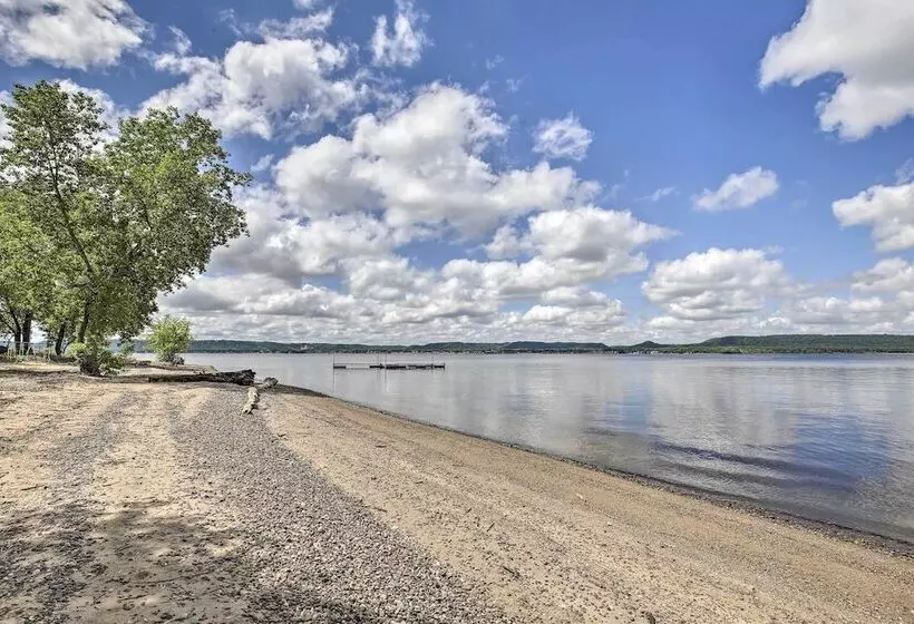 Lake Pepin Cottage W/ Decks + Private Beach!