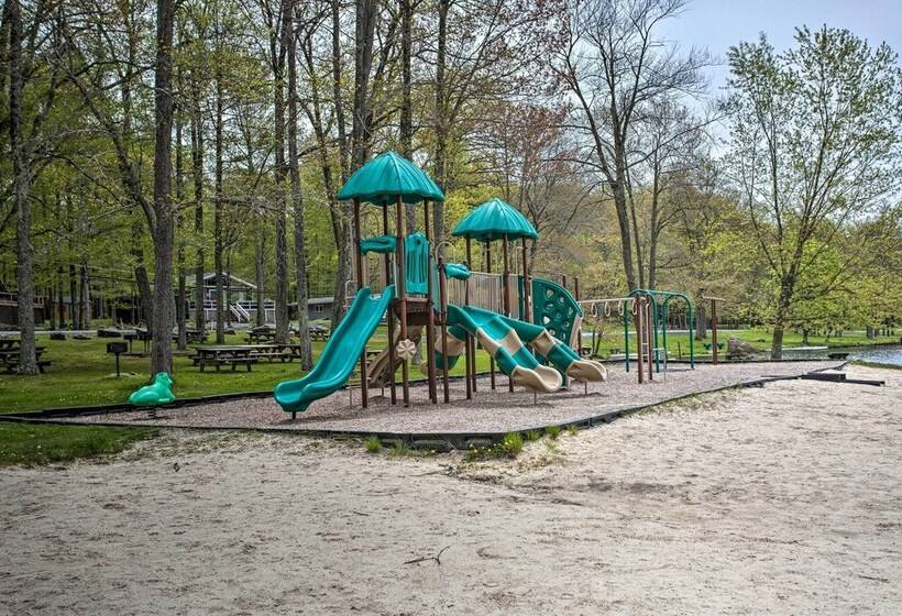 Walk To Lake & Beach: Pocono Cabin W/ Fire Pit