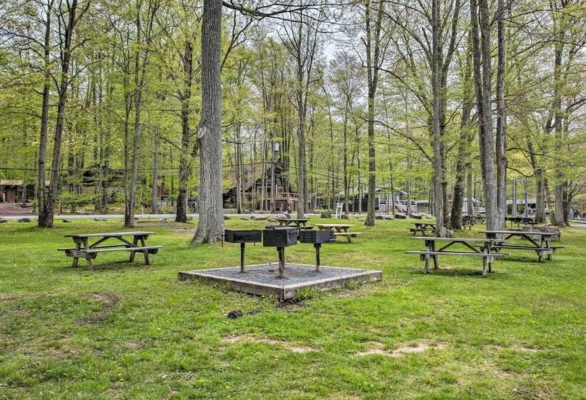 Walk To Lake & Beach: Pocono Cabin W/ Fire Pit