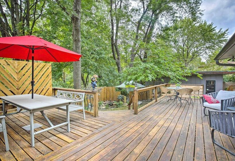 Overland Park Home W/ Deck & Waterfall Pond!