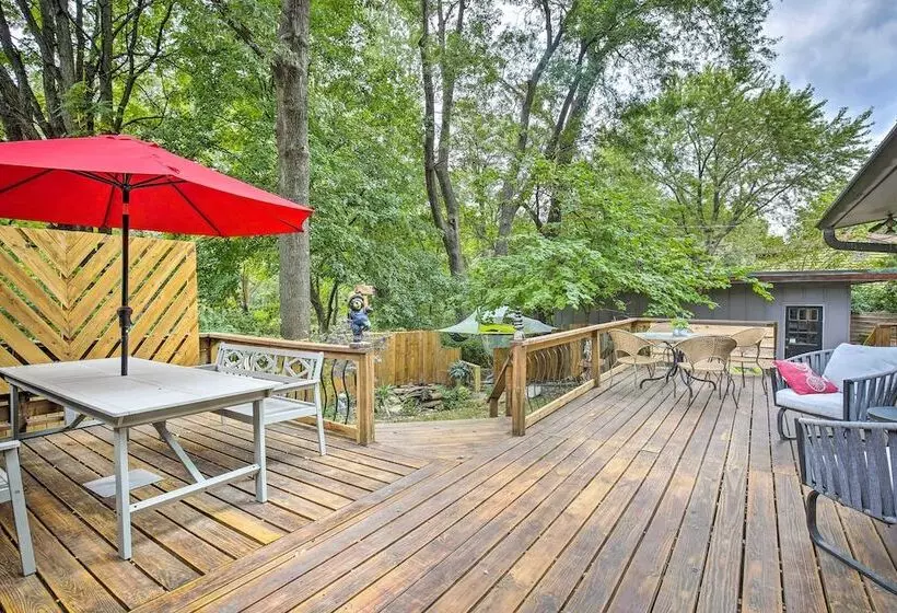 Overland Park Home W/ Deck & Waterfall Pond!