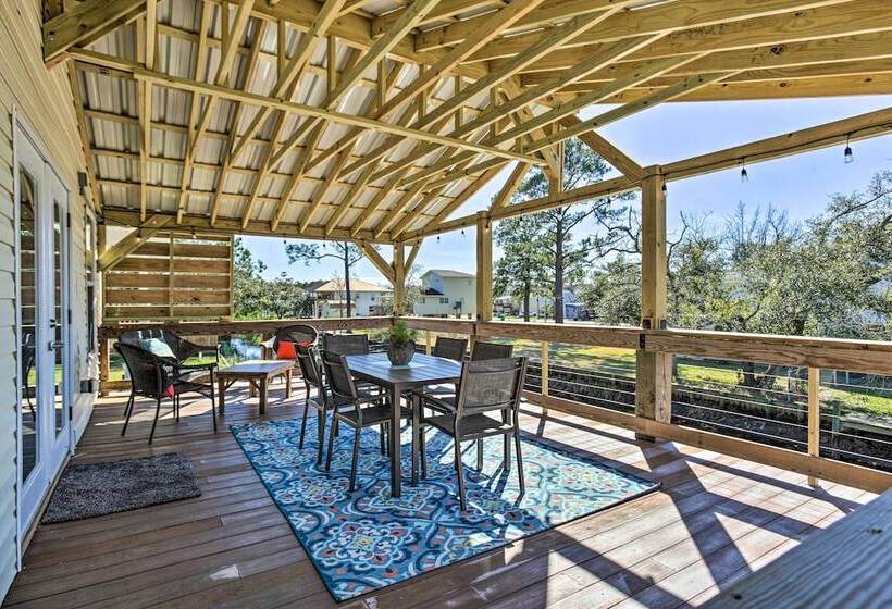 Waterfront Bay St Louis Oasis W/ Deck & Dock!