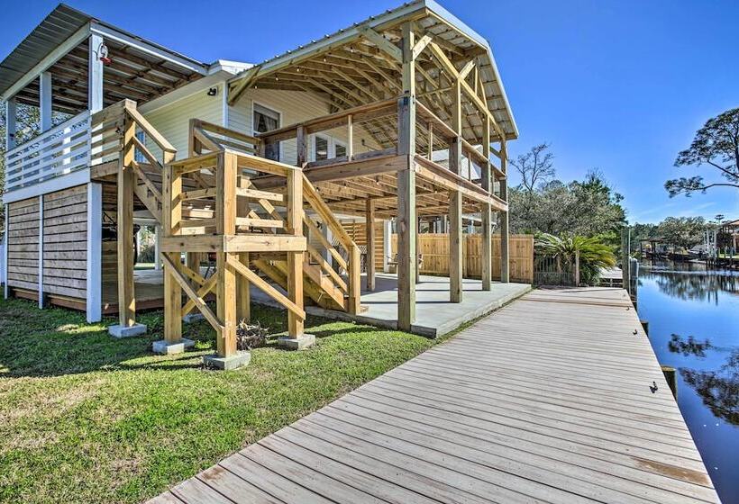 Waterfront Bay St Louis Oasis W/ Deck & Dock!
