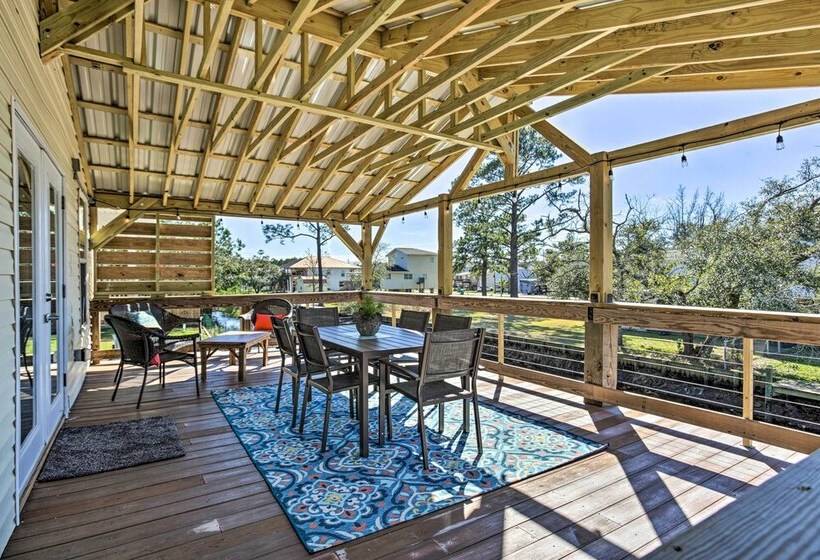 Waterfront Bay St Louis Oasis W/ Deck & Dock!